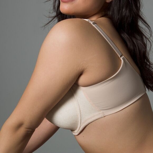 Soma Full Coverage Bra With Geo Lace 34DD‎ Pale Sand NWT in packaging - Picture 4 of 7